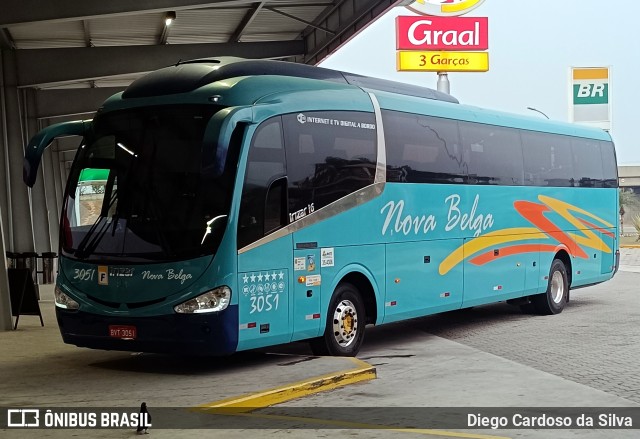Nova Belga Transportadora Turística 3051 na cidade de Guaratinguetá, São Paulo, Brasil, por Diego Cardoso da Silva. Número da foto: #12456448.