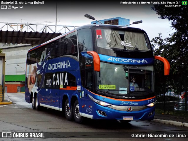 Empresa de Transportes Andorinha 7222 na cidade de São Paulo, São Paulo, Brasil, por Gabriel Giacomin de Lima. Número da foto: #12456881.