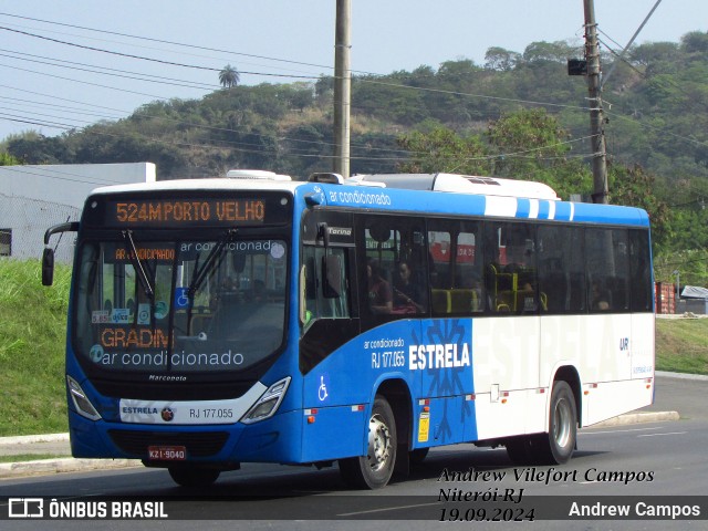 Viação Estrela RJ 177.055 na cidade de Niterói, Rio de Janeiro, Brasil, por Andrew Campos. Número da foto: #12456872.