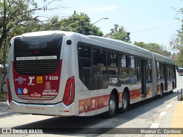 Viação Gatusa Transportes Urbanos 7 6329 na cidade de São Paulo, São Paulo, Brasil, por Mateus C.  Cardoso. Número da foto: #12523331.