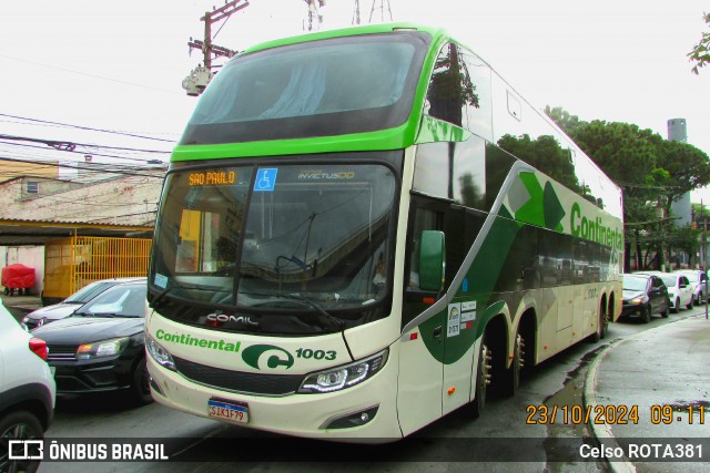 Viação Continental de Transportes 1003 na cidade de São Paulo, São Paulo, Brasil, por Celso ROTA381. Número da foto: #12522616.
