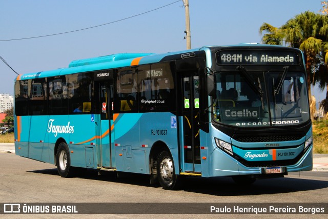 Auto Ônibus Fagundes RJ 101.037 na cidade de Niterói, Rio de Janeiro, Brasil, por Paulo Henrique Pereira Borges. Número da foto: #12460191.