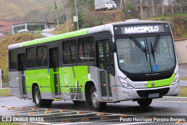 Viação Garcia 91091 na cidade de Barra do Piraí, Rio de Janeiro, Brasil, por Paulo Henrique Pereira Borges. Número da foto: #12460223.