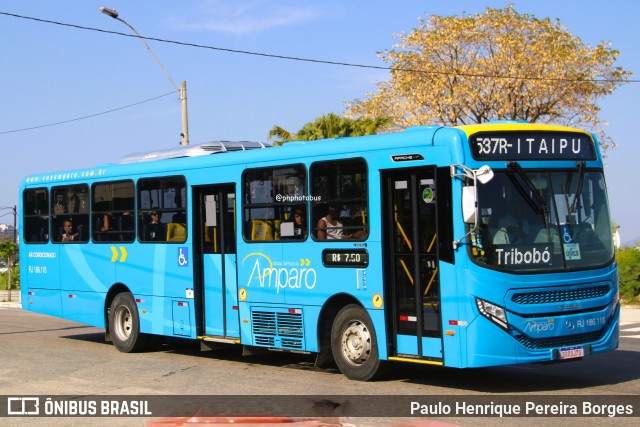 Viação Nossa Senhora do Amparo RJ 186.118 na cidade de Niterói, Rio de Janeiro, Brasil, por Paulo Henrique Pereira Borges. Número da foto: #12460187.