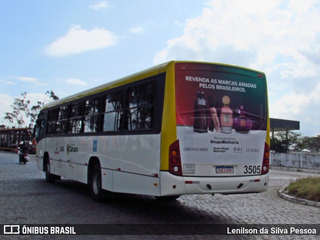 Coletivo Transportes 3505 na cidade de Caruaru, Pernambuco, Brasil, por Lenilson da Silva Pessoa. Número da foto: #12459761.