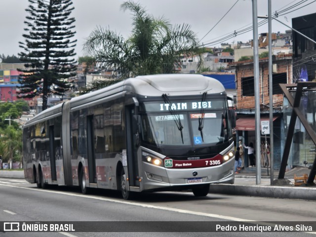 Viação Metrópole Paulista - Zona Sul 7 3305 na cidade de São Paulo, São Paulo, Brasil, por Pedro Henrique Alves Silva. Número da foto: #12462355.
