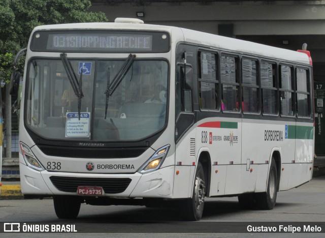 Borborema Imperial Transportes 838 na cidade de Recife, Pernambuco, Brasil, por Gustavo Felipe Melo. Número da foto: #12461941.
