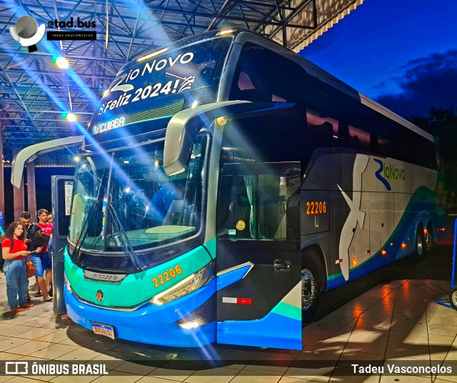 Rio Novo Transportes e Turismo 22206 na cidade de Água Boa, Mato Grosso, Brasil, por Tadeu Vasconcelos. Número da foto: #12462752.