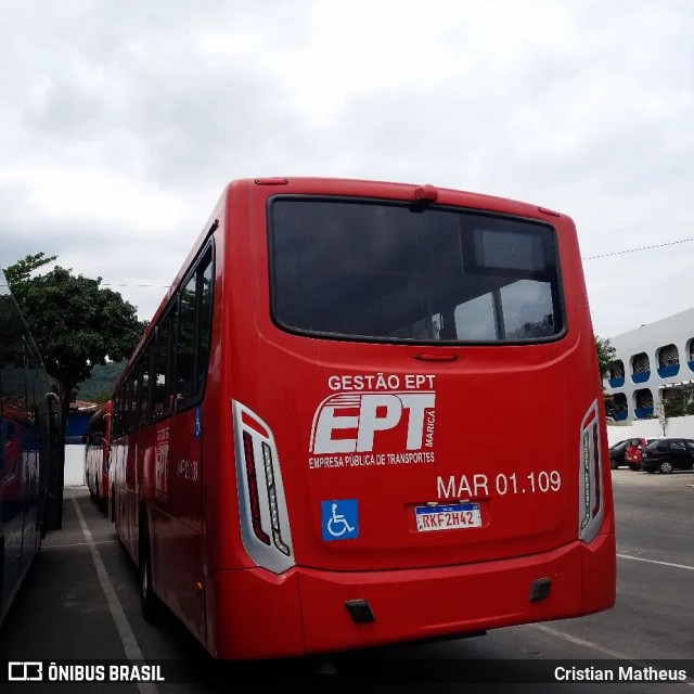 EPT - Empresa Pública de Transportes de Maricá MAR 01.109 na cidade de Maricá, Rio de Janeiro, Brasil, por Cristian Matheus. Número da foto: #12462250.