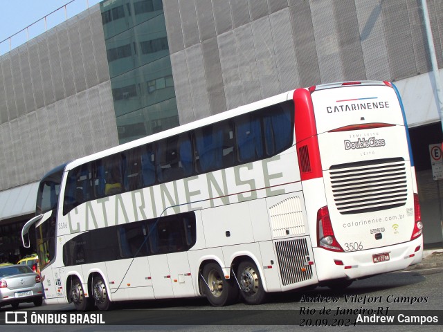 Auto Viação Catarinense 3506 na cidade de Rio de Janeiro, Rio de Janeiro, Brasil, por Andrew Campos. Número da foto: #12465295.