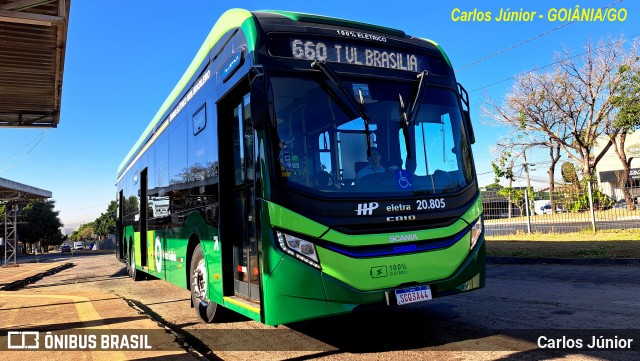 HP Transportes Coletivos 20.805 na cidade de Aparecida de Goiânia, Goiás, Brasil, por Carlos Júnior. Número da foto: #12466469.