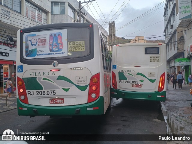 Viação Vila Rica RJ 206.075 na cidade de Nova Iguaçu, Rio de Janeiro, Brasil, por Paulo Leandro. Número da foto: #12468653.