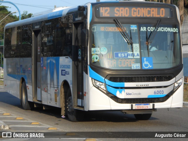 Viação Estrela 6.003 na cidade de São Gonçalo, Rio de Janeiro, Brasil, por Augusto César. Número da foto: #12468161.
