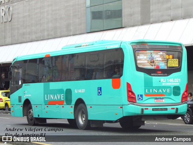 Linave Transportes RJ 146.021 na cidade de Rio de Janeiro, Rio de Janeiro, Brasil, por Andrew Campos. Número da foto: #12468672.