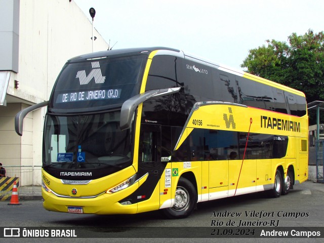 Viação Nova Itapemirim 40156 na cidade de Rio de Janeiro, Rio de Janeiro, Brasil, por Andrew Campos. Número da foto: #12468674.
