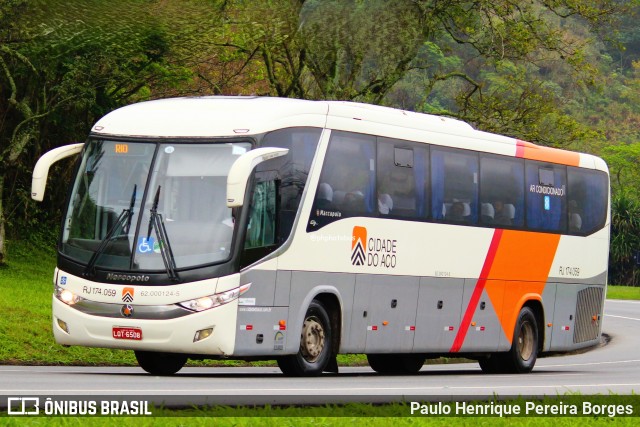 Viação Cidade do Aço RJ 174.059 na cidade de Piraí, Rio de Janeiro, Brasil, por Paulo Henrique Pereira Borges. Número da foto: #12469405.