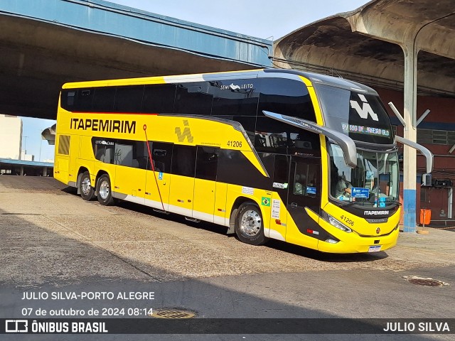 Viação Nova Itapemirim 41206 na cidade de Porto Alegre, Rio Grande do Sul, Brasil, por JULIO SILVA. Número da foto: #12470428.