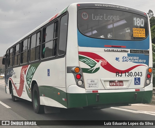 Expresso São Francisco RJ 130.043 na cidade de Nova Iguaçu, Rio de Janeiro, Brasil, por Luiz Eduardo Lopes da Silva. Número da foto: #12470528.