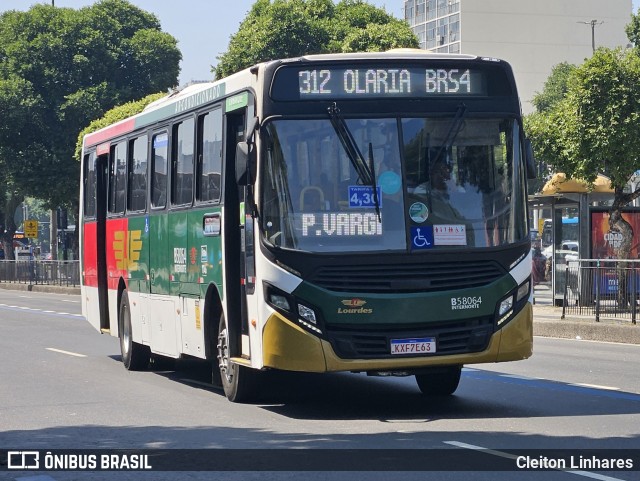 Viação Nossa Senhora de Lourdes B58064 na cidade de Rio de Janeiro, Rio de Janeiro, Brasil, por Cleiton Linhares. Número da foto: #12470334.
