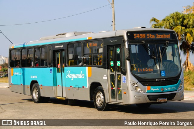 Auto Ônibus Fagundes RJ 101.115 na cidade de Niterói, Rio de Janeiro, Brasil, por Paulo Henrique Pereira Borges. Número da foto: #12472179.