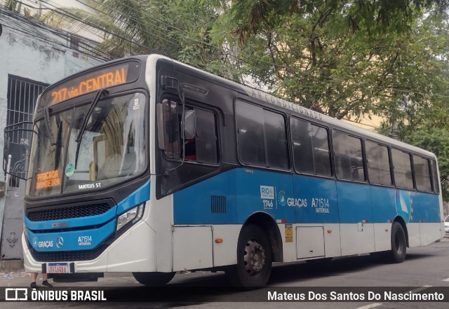Viação Nossa Senhora das Graças A71514 na cidade de Rio de Janeiro, Rio de Janeiro, Brasil, por Mateus Dos Santos Do Nascimento. Número da foto: #12471070.