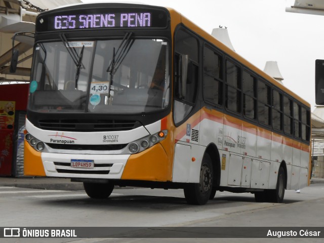 Transportes Paranapuan B10037 na cidade de Rio de Janeiro, Rio de Janeiro, Brasil, por Augusto César. Número da foto: #12528048.