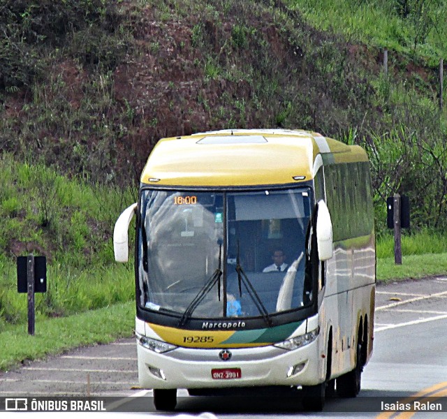 Empresa Gontijo de Transportes 19285 na cidade de Santos Dumont, Minas Gerais, Brasil, por Isaias Ralen. Número da foto: #12549897.