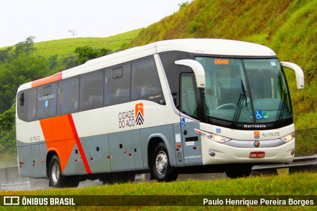 Viação Cidade do Aço RJ 174.072 na cidade de Piraí, Rio de Janeiro, Brasil, por Paulo Henrique Pereira Borges. Número da foto: #12548643.