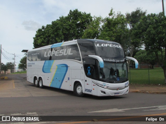 LopeSul Transportes - Lopes e Oliveira Transportes e Turismo - Lopes Sul 2082 na cidade de Cascavel, Paraná, Brasil, por Felipe  Dn. Número da foto: #12550779.