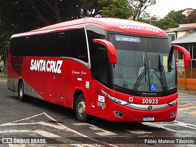 Viação Santa Cruz 30923 na cidade de Três Corações, Minas Gerais, Brasil, por Fábio Mateus Tibúrcio. Número da foto: #12550799.