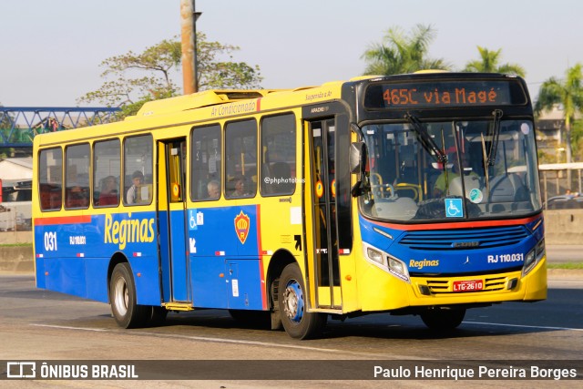 Auto Viação Reginas RJ 110.031 na cidade de Duque de Caxias, Rio de Janeiro, Brasil, por Paulo Henrique Pereira Borges. Número da foto: #12554186.