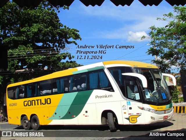 Empresa Gontijo de Transportes 18280 na cidade de Pirapora, Minas Gerais, Brasil, por Andrew Campos. Número da foto: #12555084.
