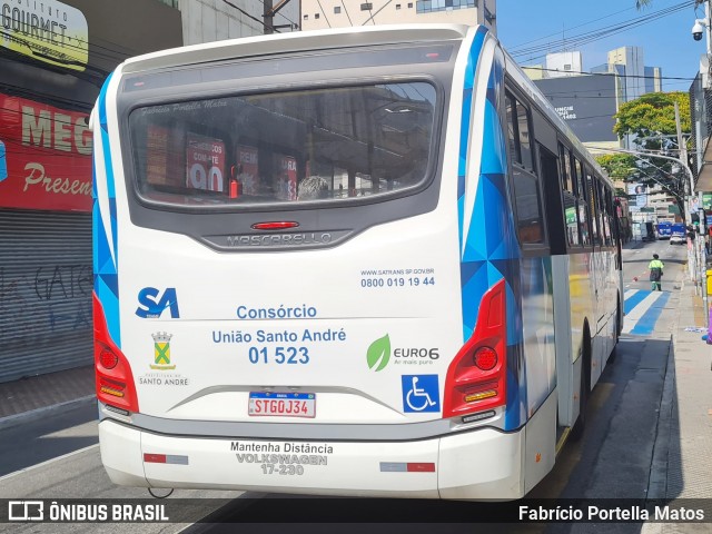 Viação Guaianazes 01 523 na cidade de Santo André, São Paulo, Brasil, por Fabrício Portella Matos. Número da foto: #12555453.