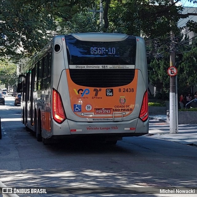 Viação Gato Preto 8 2438 na cidade de São Paulo, São Paulo, Brasil, por Michel Nowacki. Número da foto: #12555703.