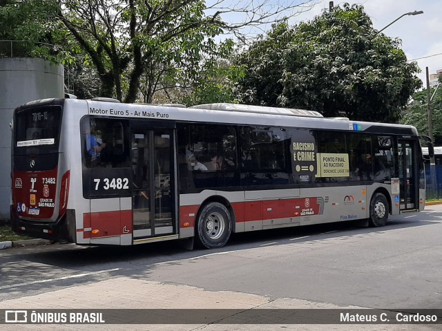 Viação Metrópole Paulista - Zona Sul 7 3482 na cidade de São Paulo, São Paulo, Brasil, por Mateus C.  Cardoso. Número da foto: #12553819.