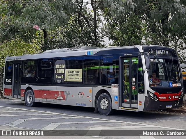 Viação Metrópole Paulista - Zona Sul 7 3482 na cidade de São Paulo, São Paulo, Brasil, por Mateus C.  Cardoso. Número da foto: #12553817.