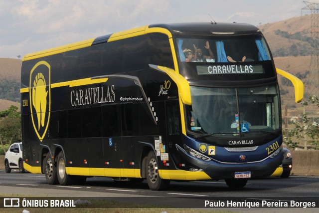 Caravellas Transportes e Turismo 2301 na cidade de Roseira, São Paulo, Brasil, por Paulo Henrique Pereira Borges. Número da foto: #12556366.
