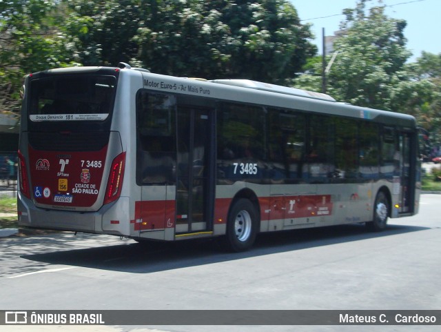 Viação Metrópole Paulista - Zona Sul 7 3485 na cidade de São Paulo, São Paulo, Brasil, por Mateus C.  Cardoso. Número da foto: #12557702.