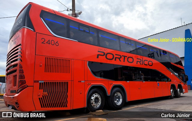 Auto Viação Porto Rico 2406 na cidade de Goiânia, Goiás, Brasil, por Carlos Júnior. Número da foto: #12560255.