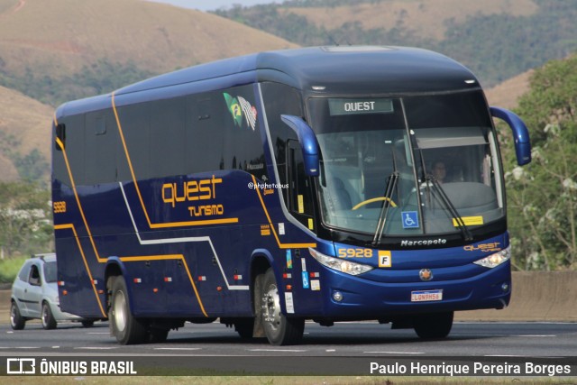 Quest Turismo - Quest Transportes de Passageiros e Cargas 5928 na cidade de Roseira, São Paulo, Brasil, por Paulo Henrique Pereira Borges. Número da foto: #12560180.