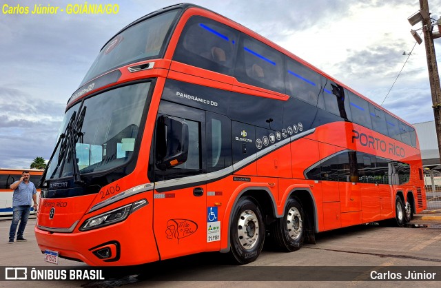 Auto Viação Porto Rico 2406 na cidade de Goiânia, Goiás, Brasil, por Carlos Júnior. Número da foto: #12560263.