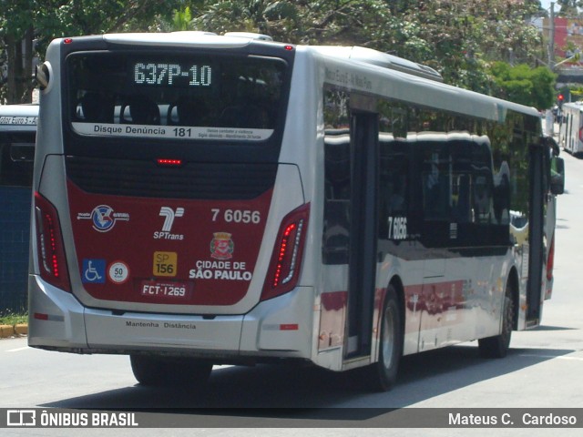 Viação Gatusa Transportes Urbanos 7 6056 na cidade de São Paulo, São Paulo, Brasil, por Mateus C.  Cardoso. Número da foto: #12559769.