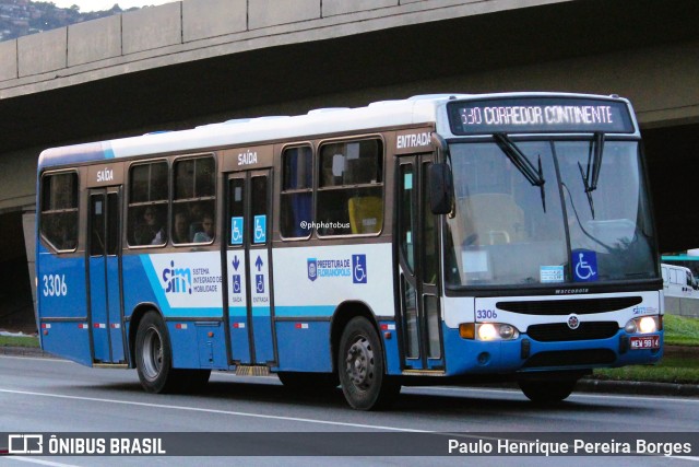 Emflotur - Empresa Florianópolis de Transportes Coletivos 3306 na cidade de Florianópolis, Santa Catarina, Brasil, por Paulo Henrique Pereira Borges. Número da foto: #12560130.
