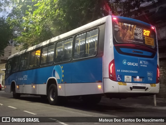 Viação Nossa Senhora das Graças A71581 na cidade de Rio de Janeiro, Rio de Janeiro, Brasil, por Mateus Dos Santos Do Nascimento. Número da foto: #12558693.