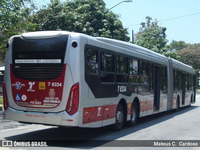 Viação Gatusa Transportes Urbanos 7 6334 na cidade de São Paulo, São Paulo, Brasil, por Mateus C.  Cardoso. Número da foto: #12559816.