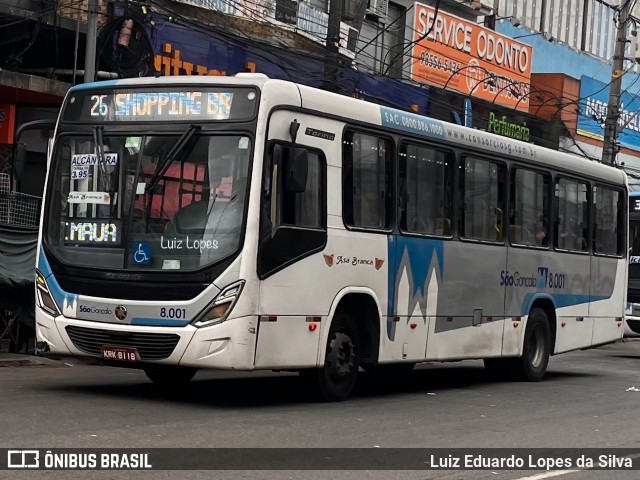 Auto Ônibus Asa Branca Gonçalense 8.001 na cidade de São Gonçalo, Rio de Janeiro, Brasil, por Luiz Eduardo Lopes da Silva. Número da foto: #12558363.