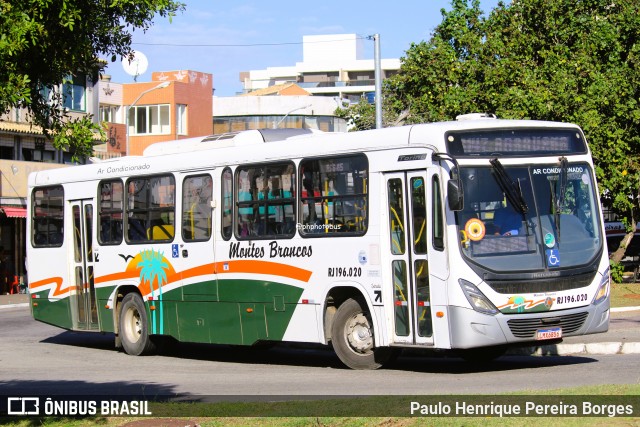 Viação Montes Brancos RJ 196.020 na cidade de Cabo Frio, Rio de Janeiro, Brasil, por Paulo Henrique Pereira Borges. Número da foto: #12561503.