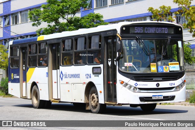 Viação Sul Fluminense 1214 na cidade de Volta Redonda, Rio de Janeiro, Brasil, por Paulo Henrique Pereira Borges. Número da foto: #12563447.