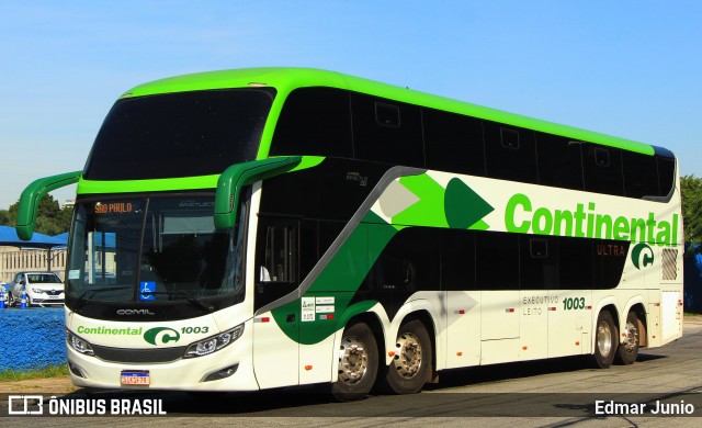 Viação Continental de Transportes 1003 na cidade de São Paulo, São Paulo, Brasil, por Edmar Junio. Número da foto: #12564800.