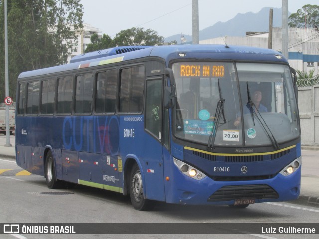 Transportes Paranapuan B10416 na cidade de Rio de Janeiro, Rio de Janeiro, Brasil, por Luiz Guilherme. Número da foto: #12563419.